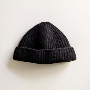 Benetton Kids Black 100% Merino Beanie